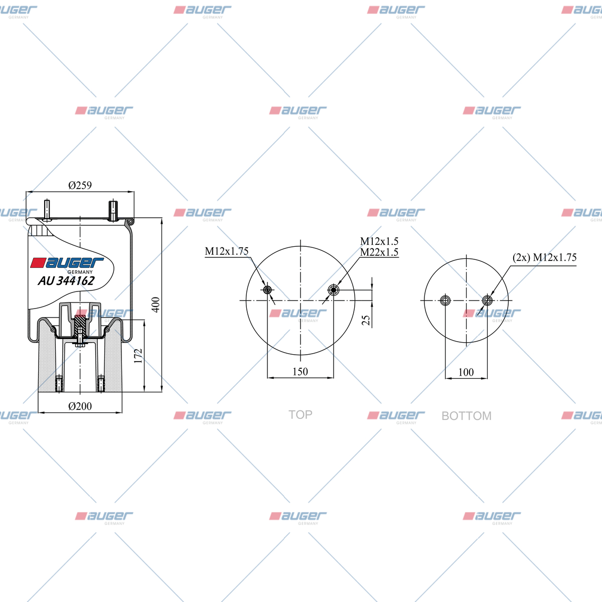 Luftfederbalg, Komp. Typ mit Kunst.Kolb.